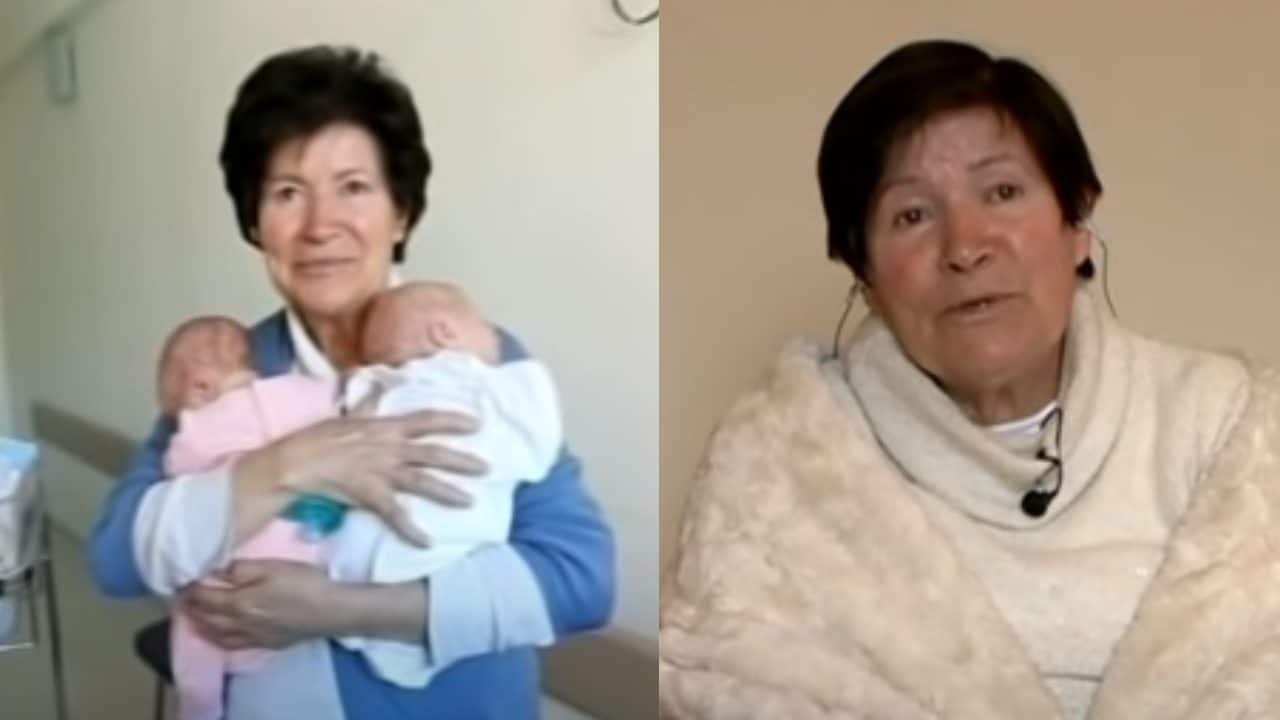 Mujer 64 años tiene mellizos