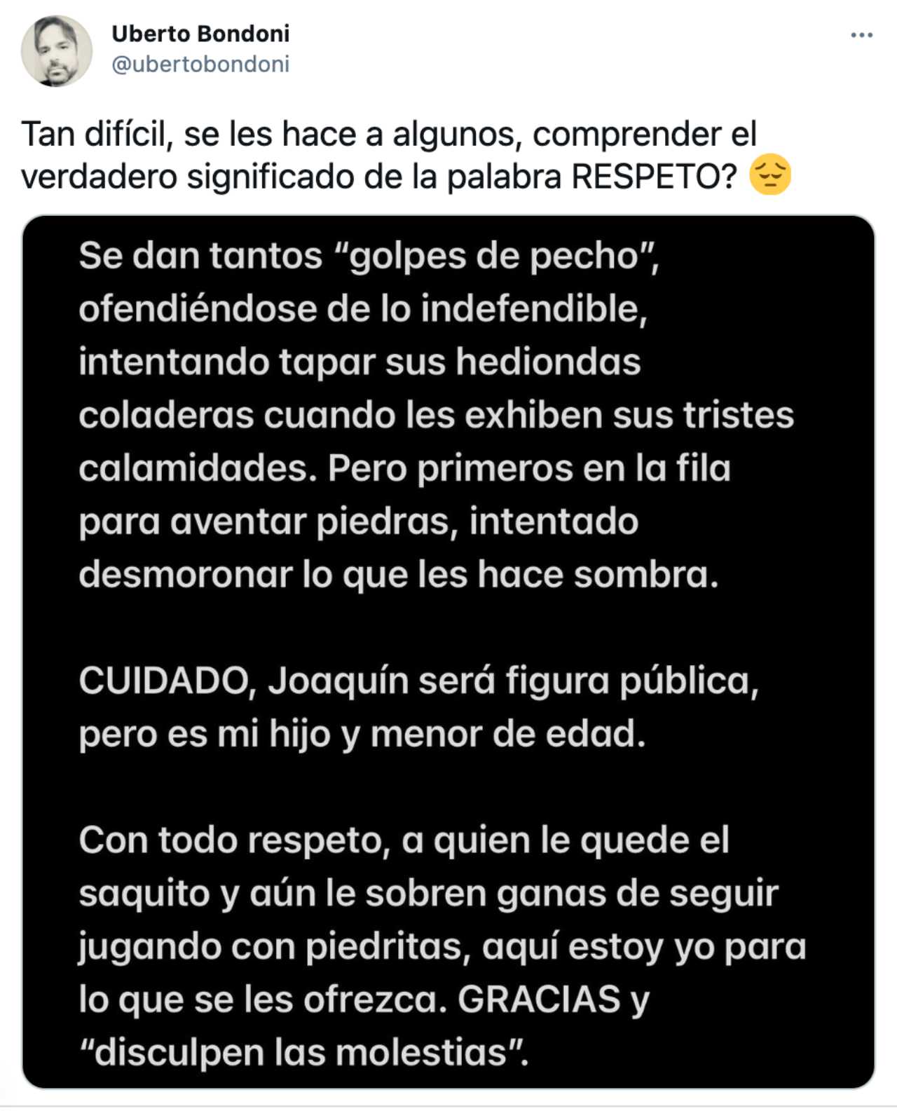 La respuesta del papá de Joaquín Bondoni a Galilea Montijo