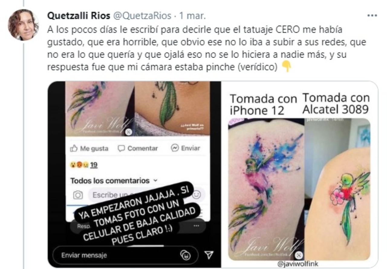 tatuador culpa a la chica por su cámara