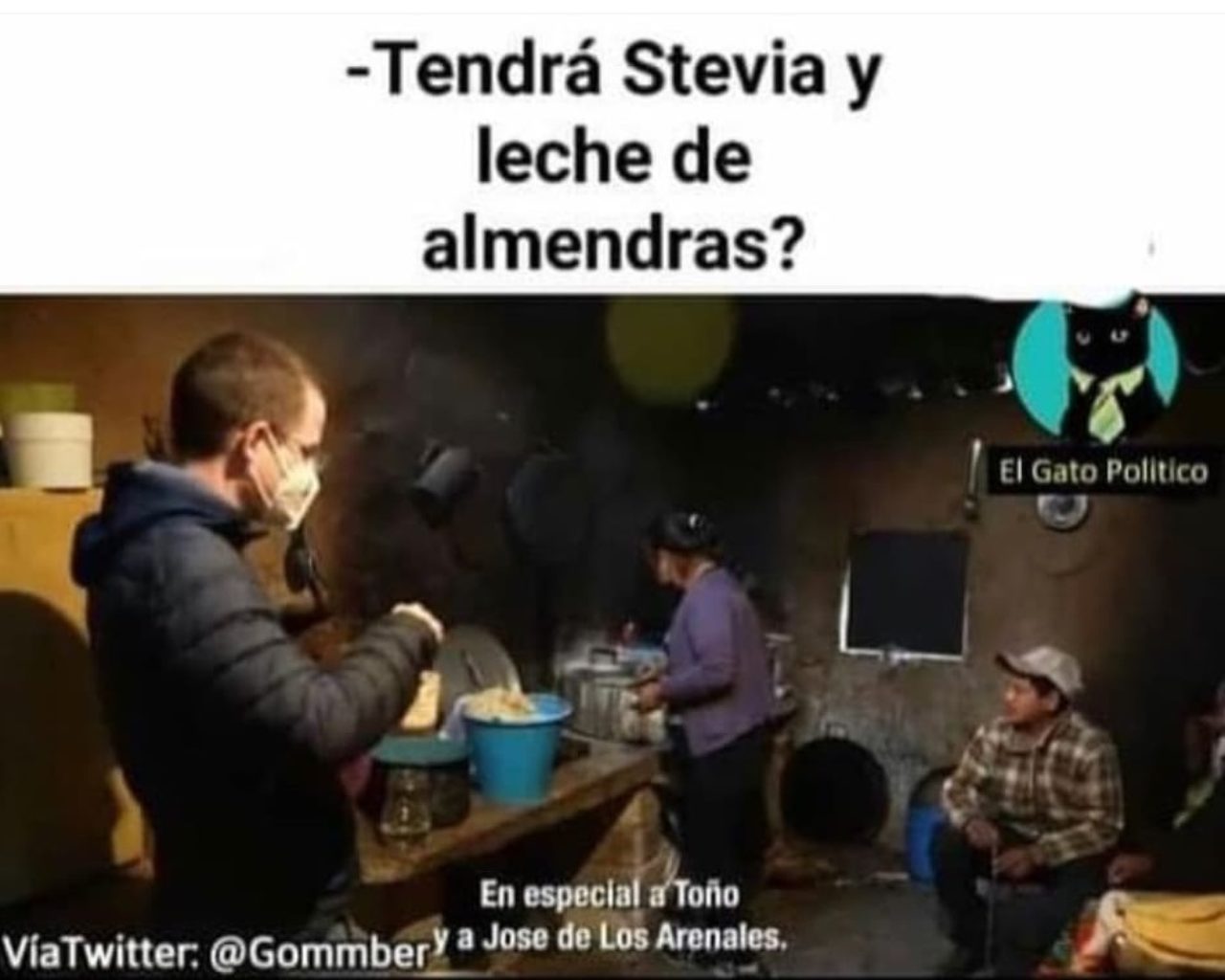 Ricardo toma leche de almendras