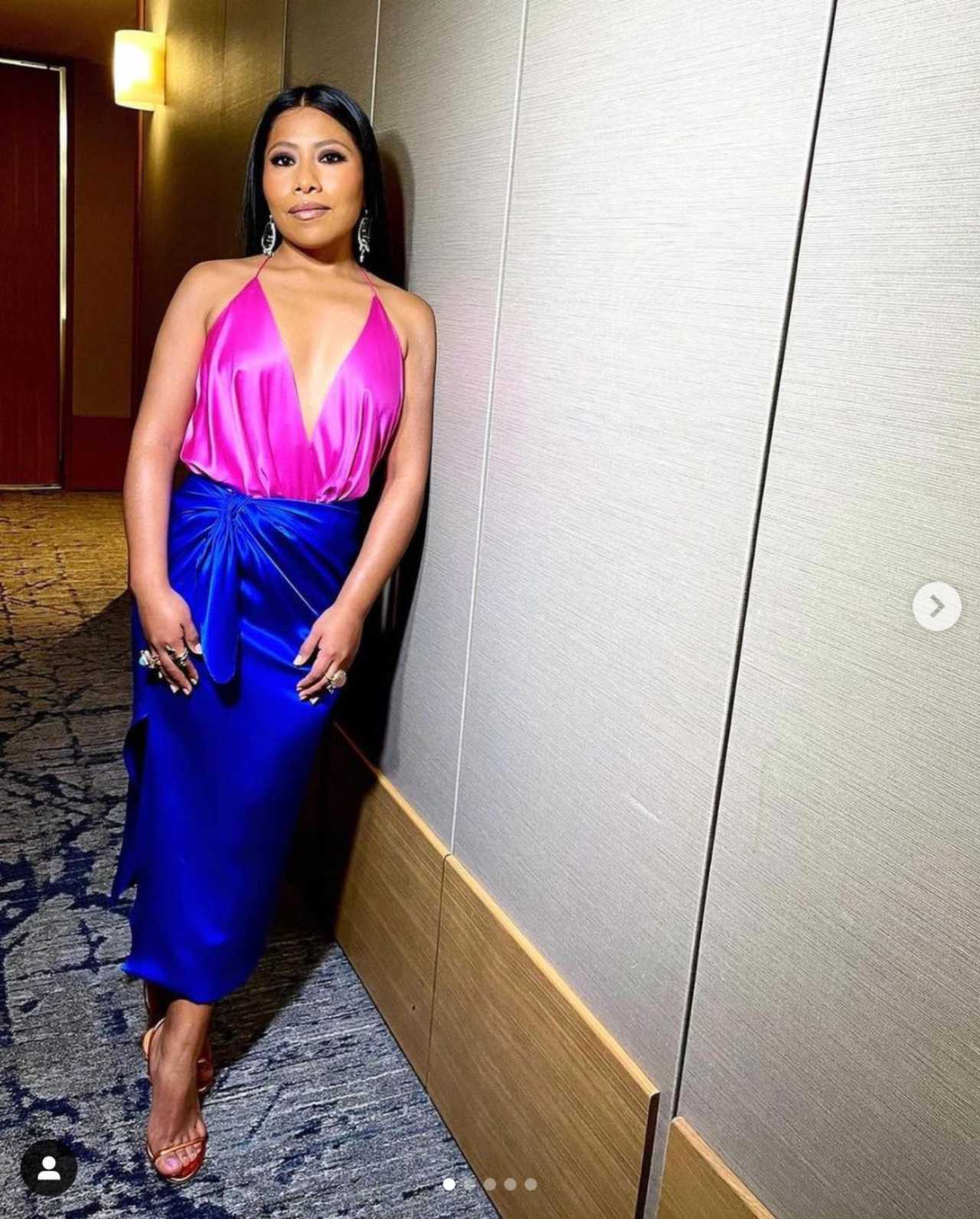 Yalitza Aparicio Martínez con su vestido de Kris Goyri