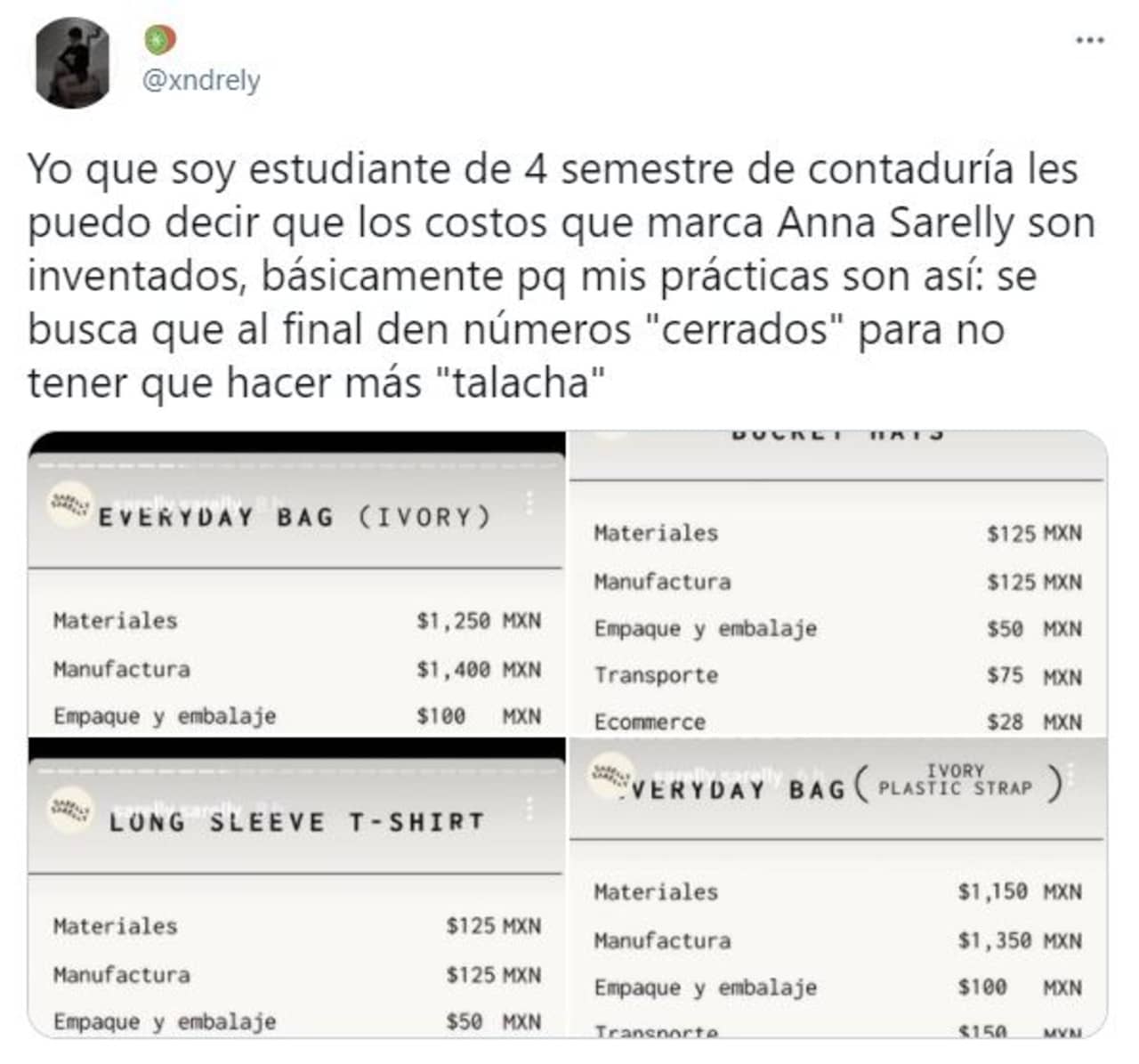 Anna Sarelly influencer bolsas 5 mil pesos