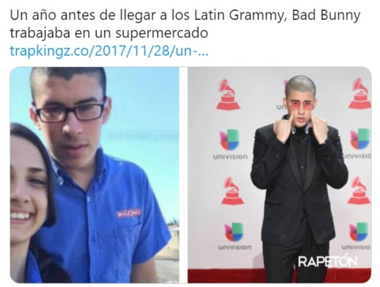 Bad Bunny antes ser famoso ahora