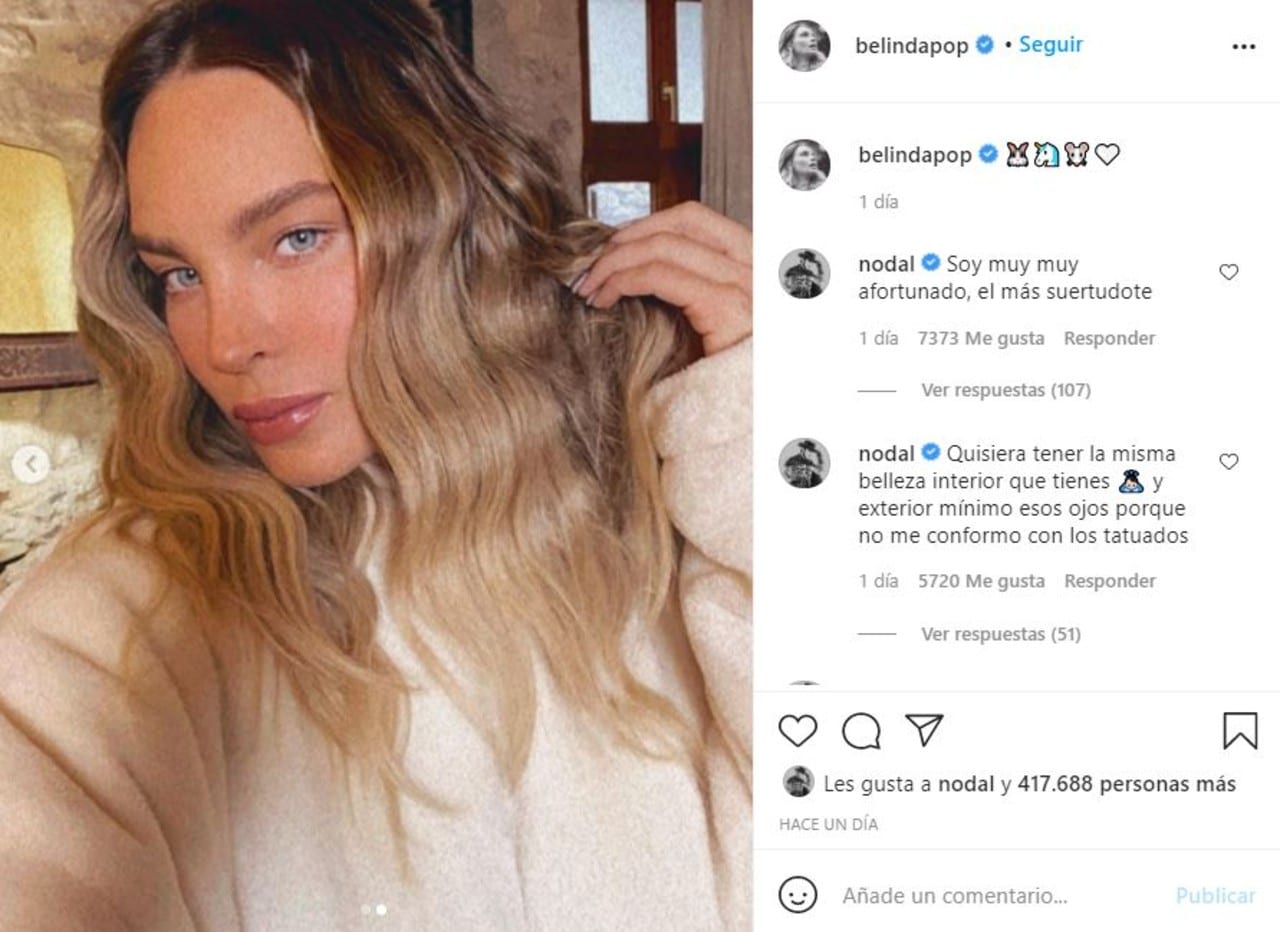 Belinda Christian Nodal comentarios de amor
