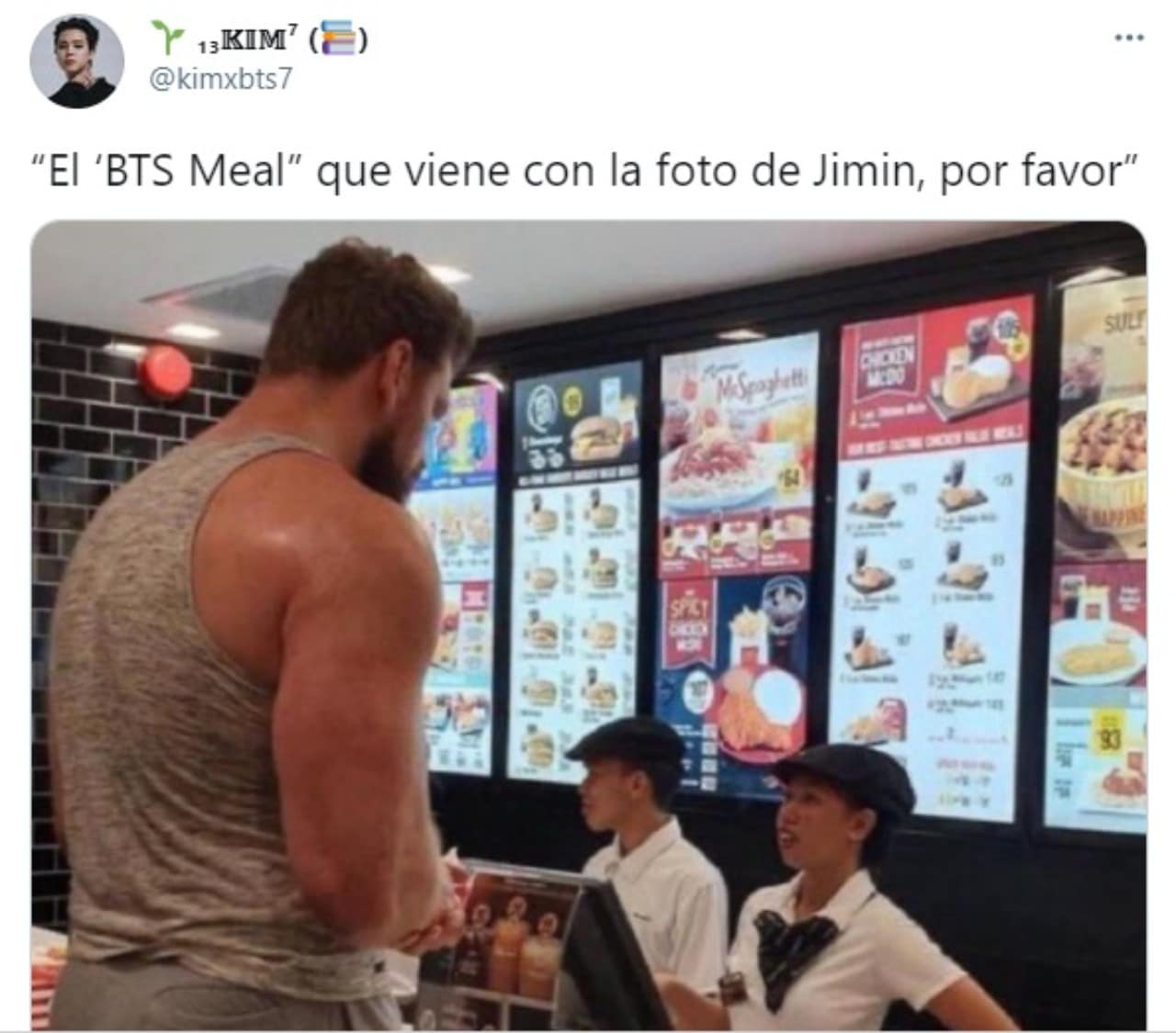 Jungkook menu de Mc Donalds