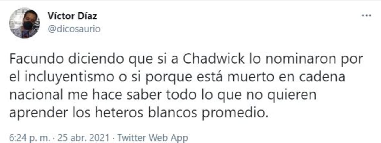 Facundo burla Chadwick Boseman Premios Oscar 2021 