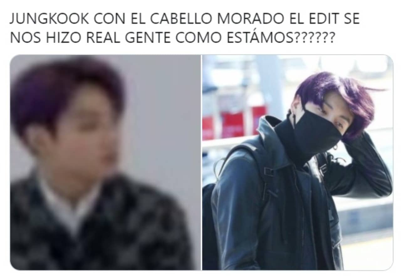 Jungkook cambia de look por cabello morado