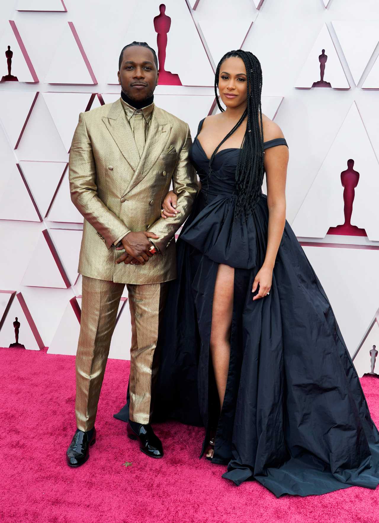 Leslie Odom Jr y Nicolette Robinson alfombra roja Oscars 2012