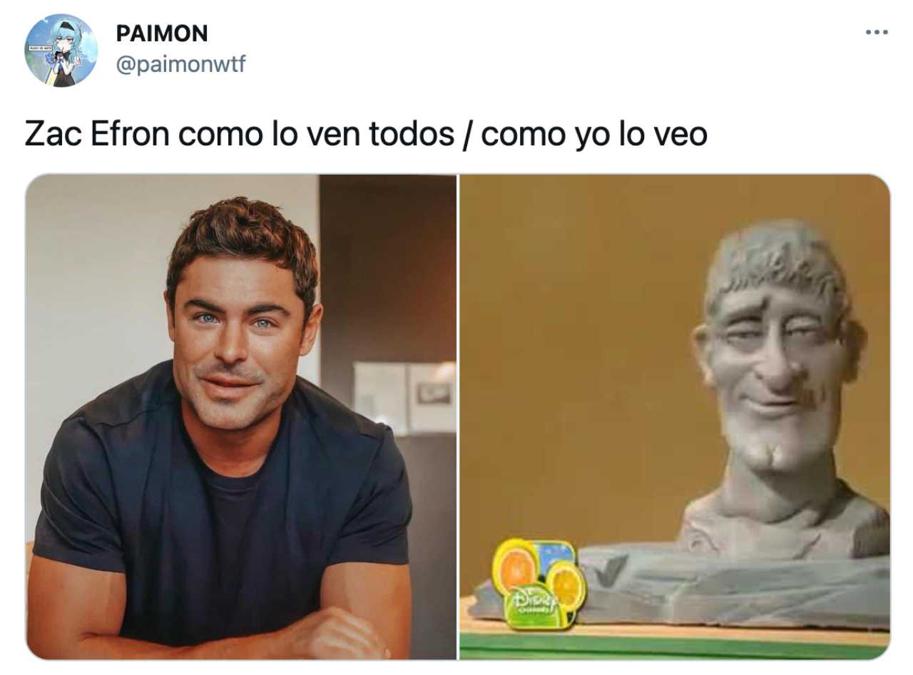 Meme de Zac Efron como el vato de Art Attack