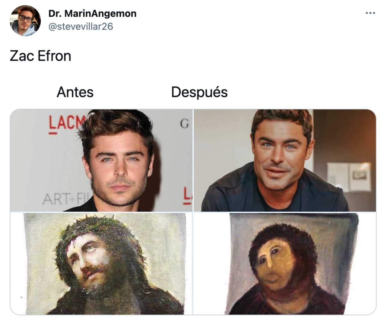 Zac Efron quedó como el Ecce Homo en meme