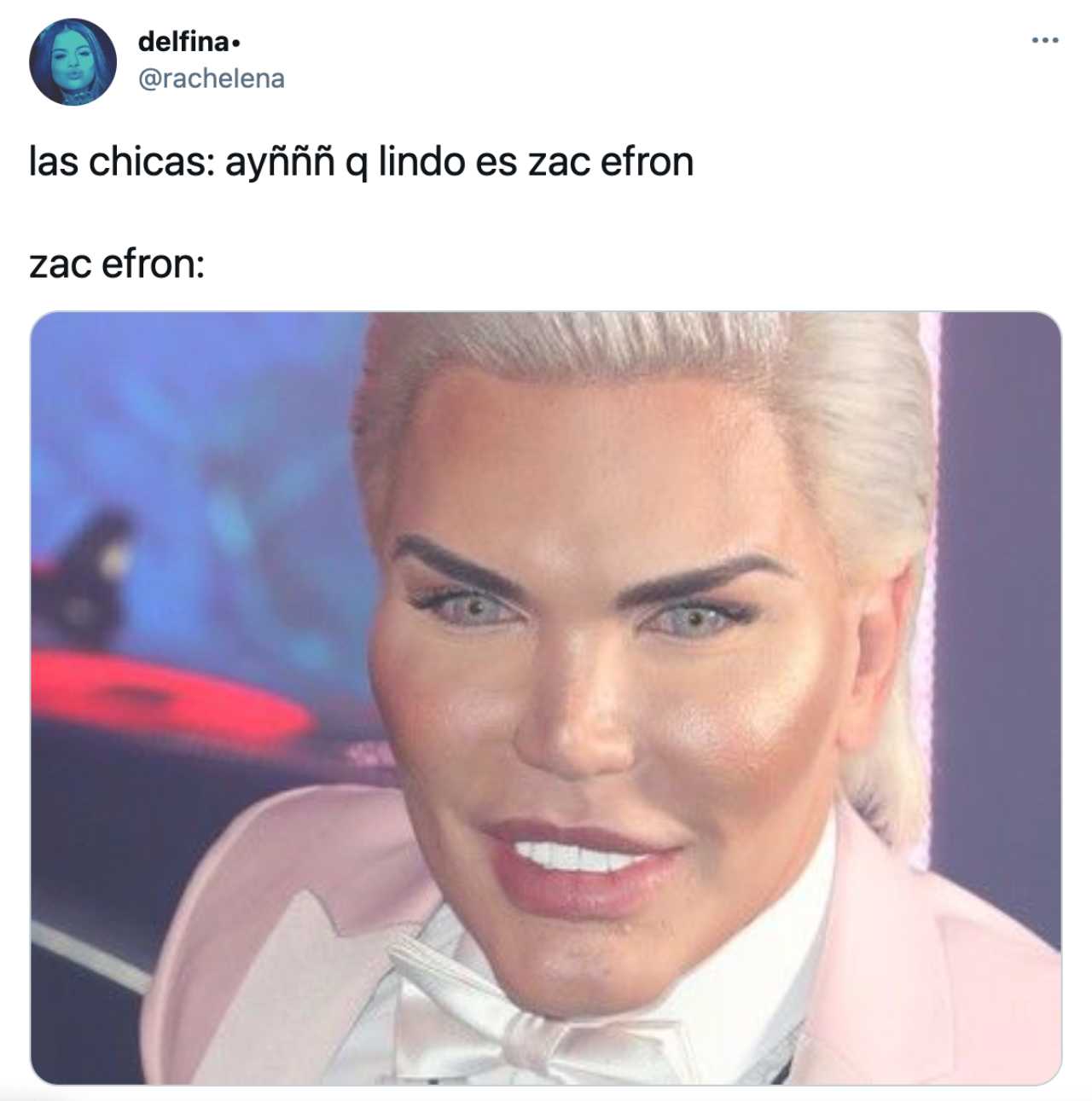 Meme de Zac Efron con el Ken Humano