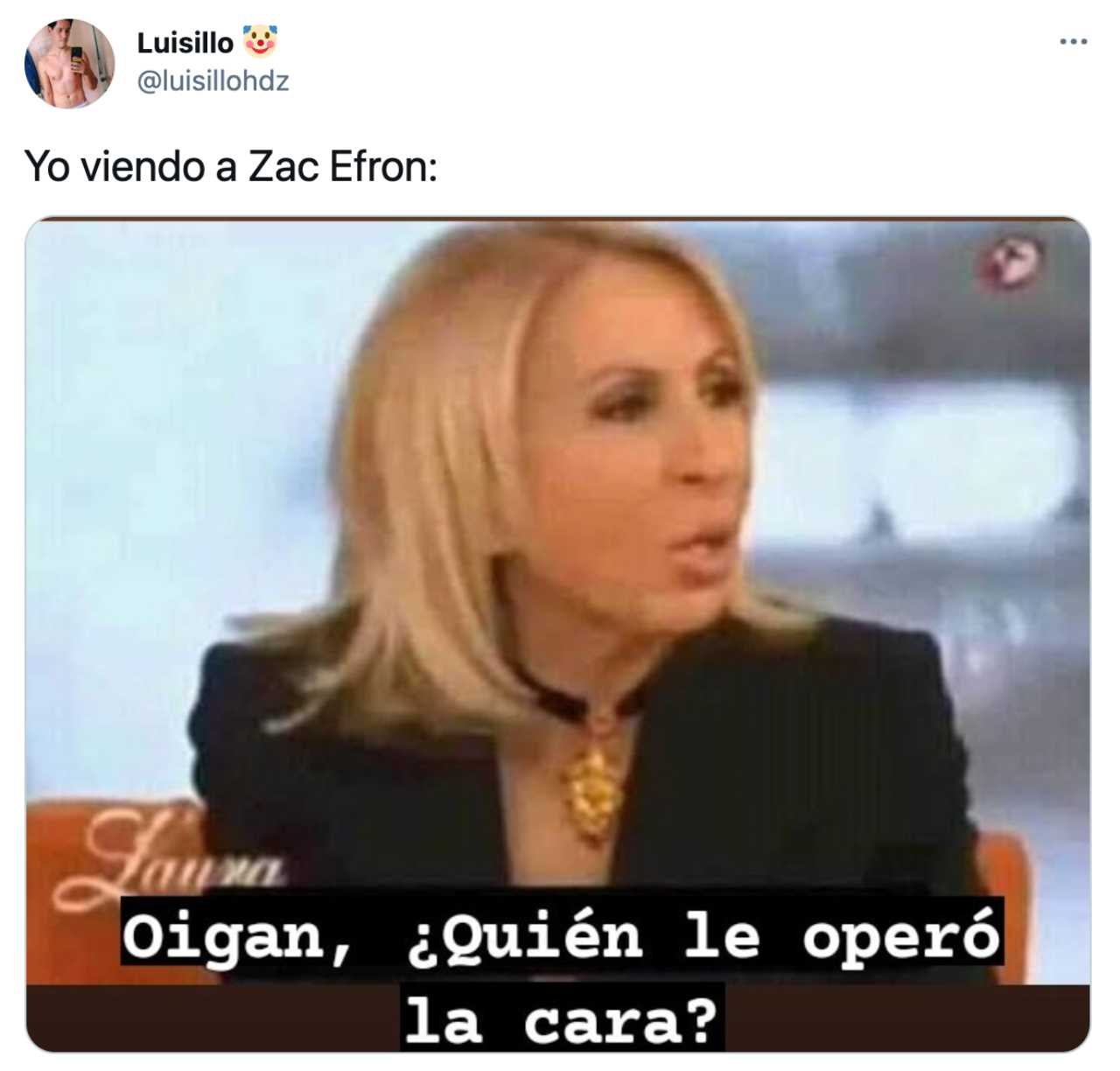 Meme de Zac Efron con Laura Bozzo