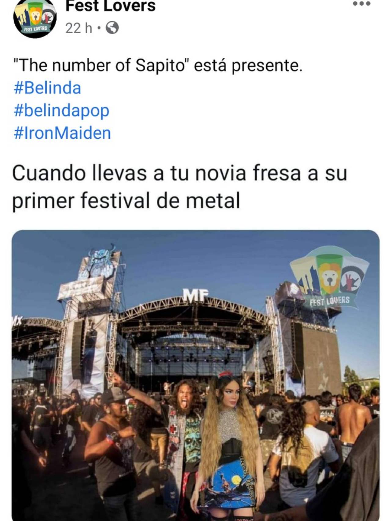 La novia fresa fan del metal