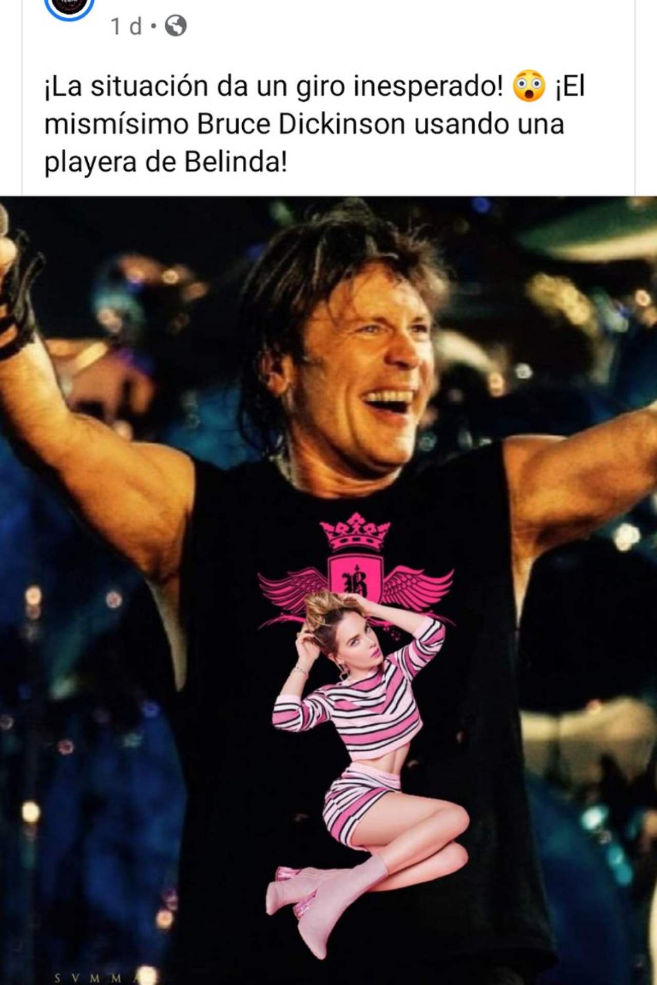 El vocalista de Iron Maiden con su playera de Belinda