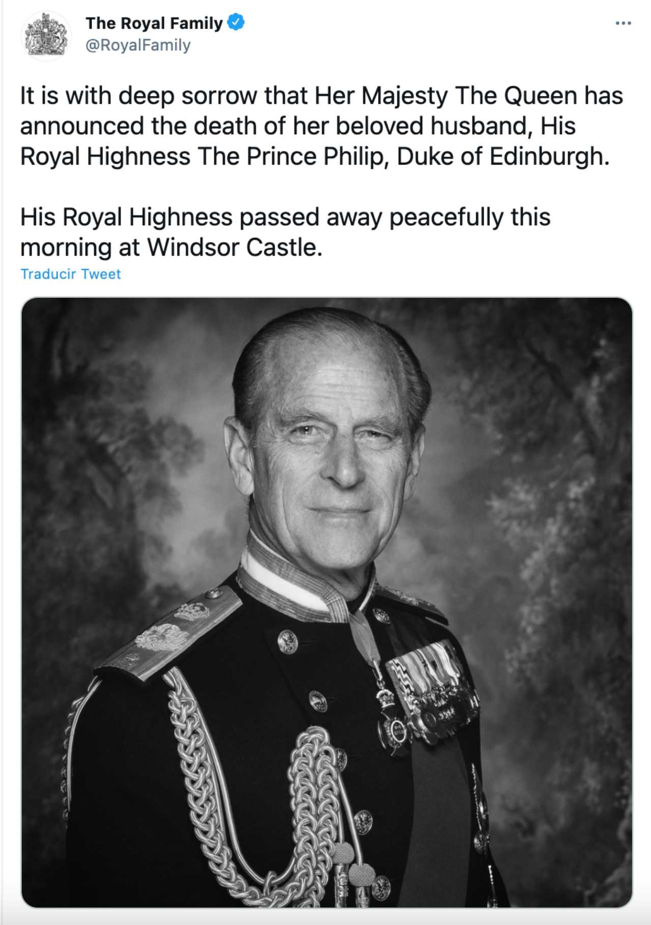 Muere el príncipe Felipe dique de Edimburgo