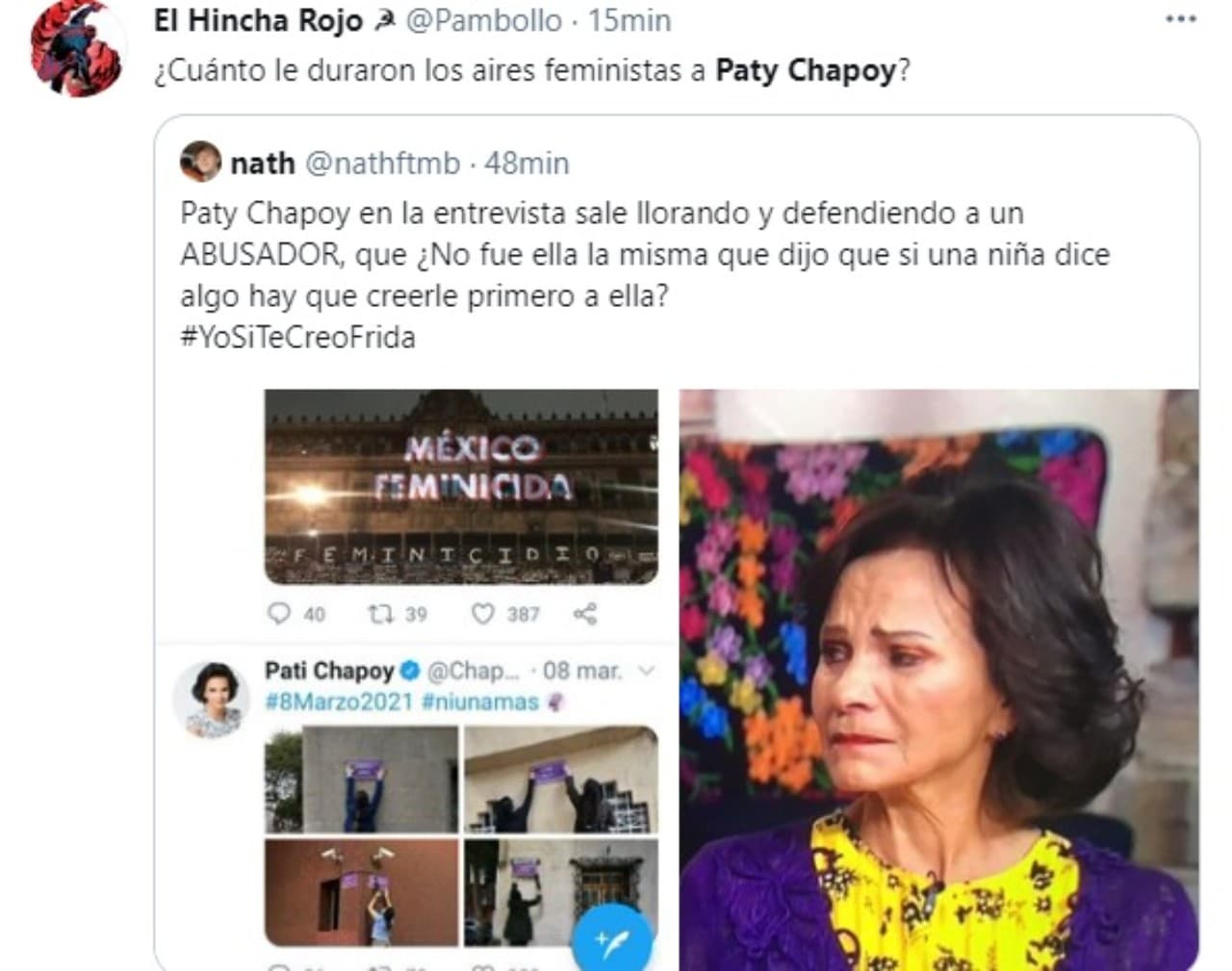 paty Chapoy se dice feminista tweet