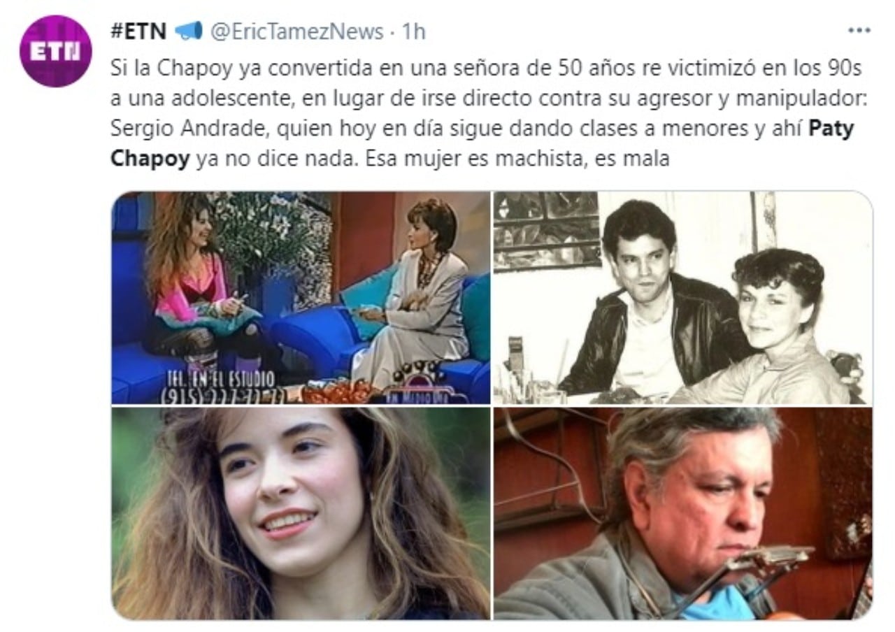 Paty Chapoy defiende Sergio Andrade tweet
