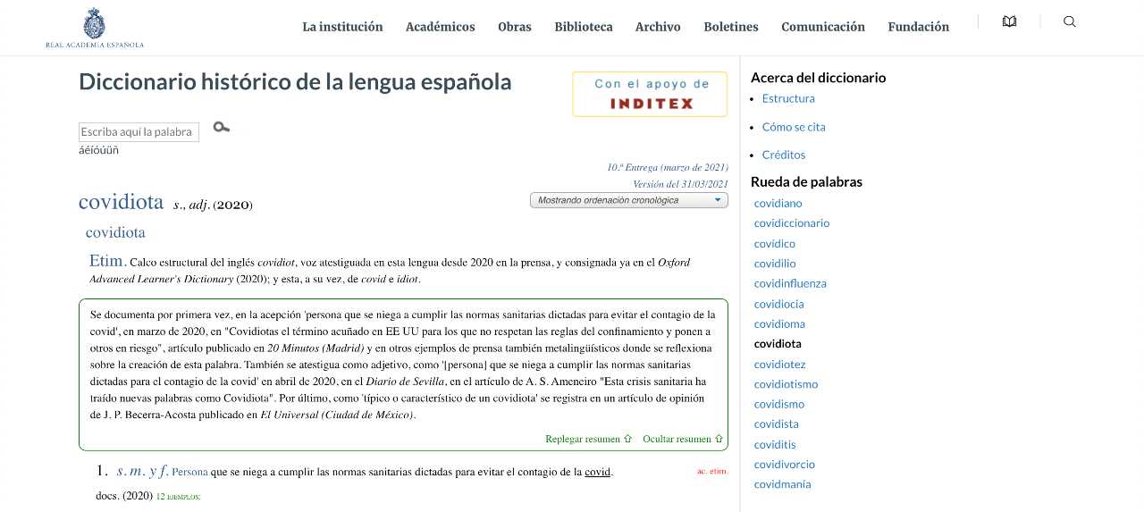 La RAE acepta el tÃ©rmino covidiota