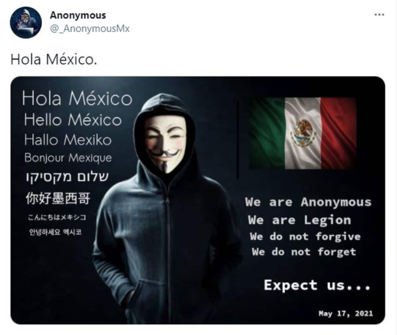 Anonymous México línea 12 del metro