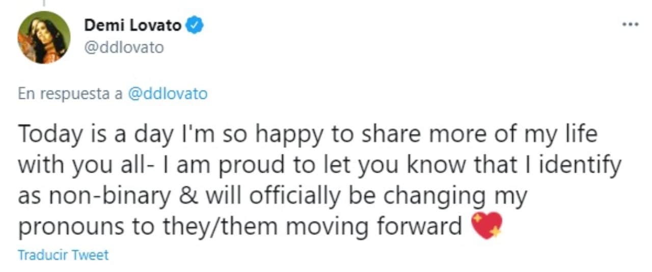 Demi Lovato se identifica como persona no binaria