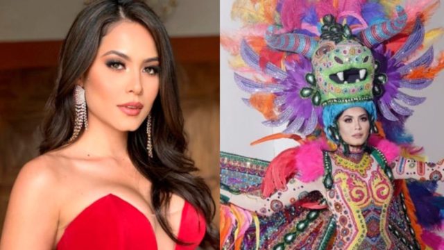 Andrea Meza sorprende con traje típico