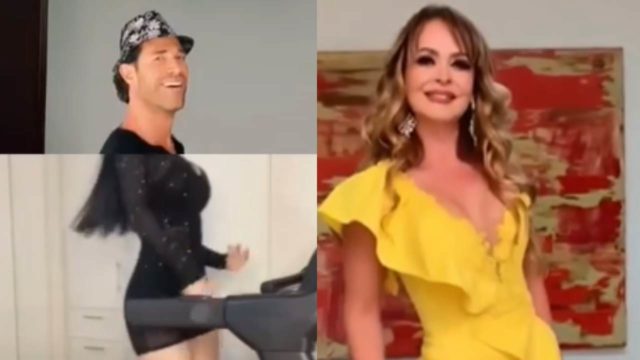 Sebastián Rulli modela como Gaby Spanic y enseña pierna