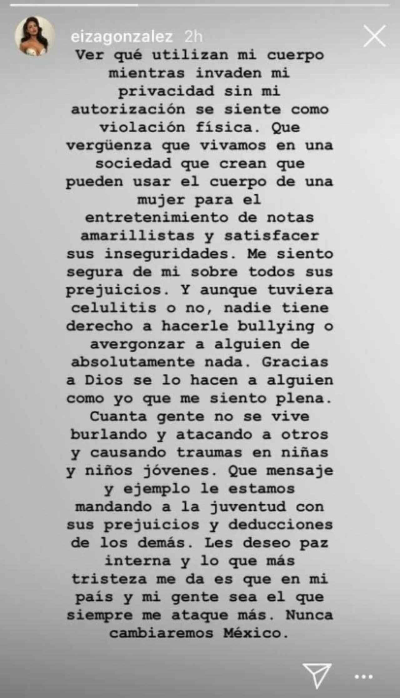 Eiza González respondió a criticas por celulitis en 2018