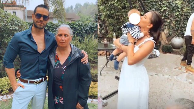 Eleazar Gomaz con su mama y su hermana