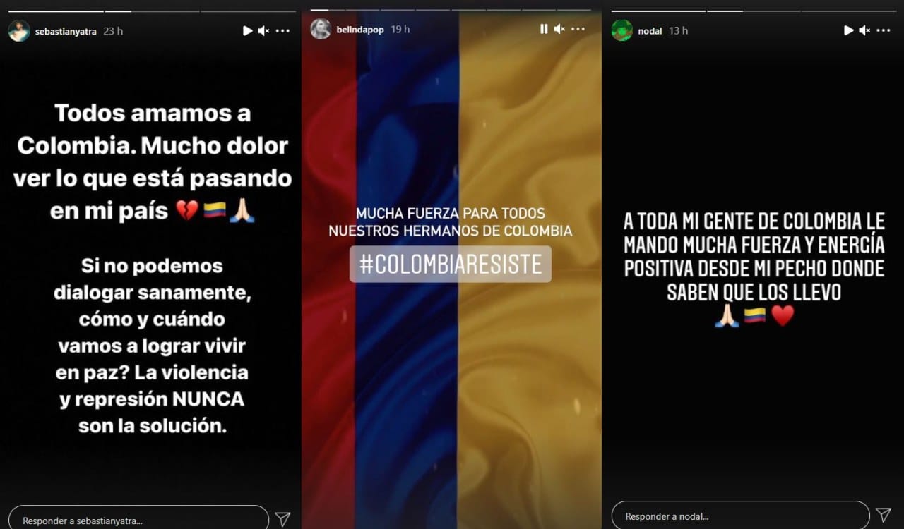 famosos protestas en Colombia