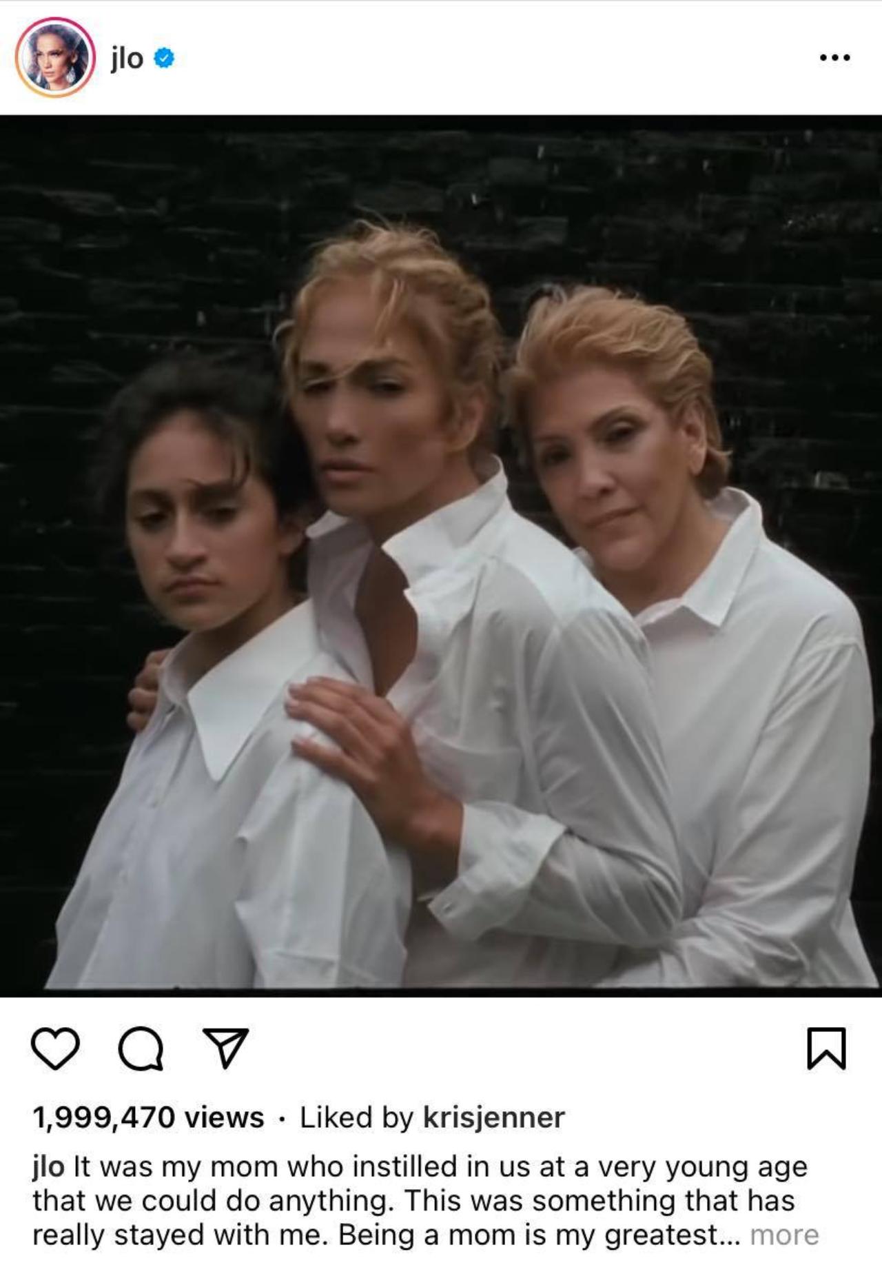 JLo con su hija y su mama
