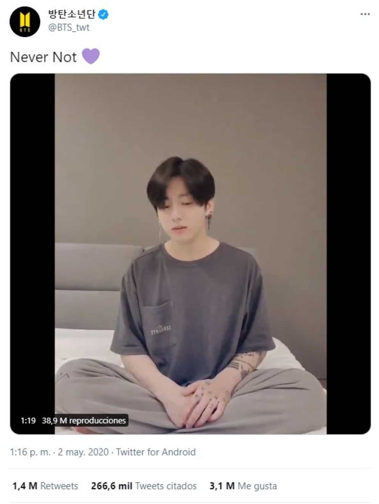 Jungkook récord 3 tweets millones likes selfie
