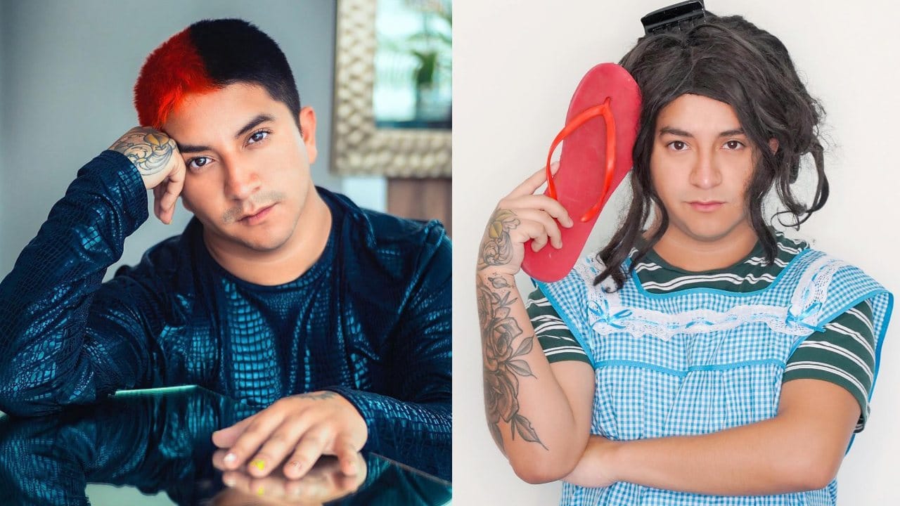 Mario Aguilar y su personaje de mama