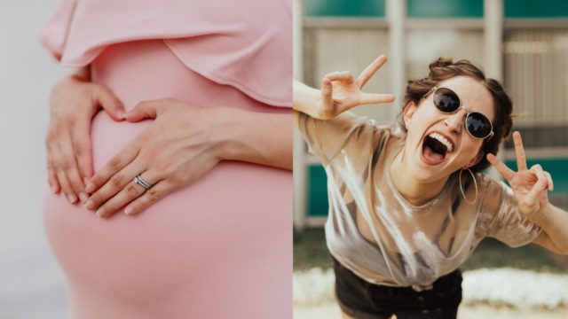 Señora embarazada mujer feliz
