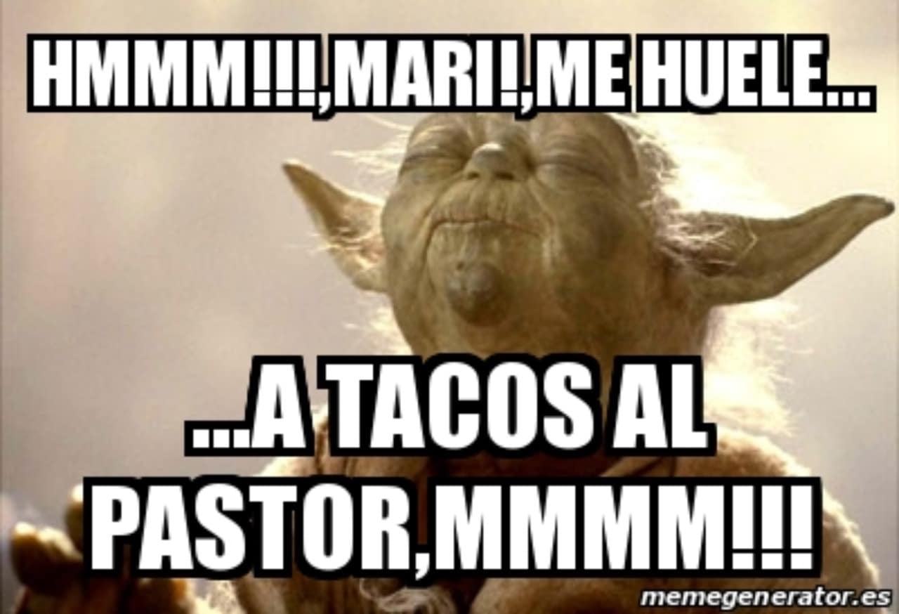 Meme Yoda tacos al pastor