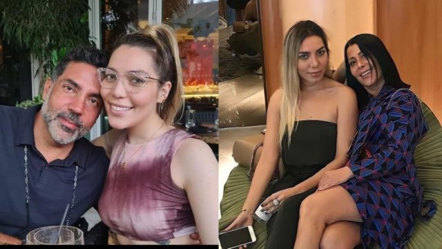 Frida Sofia con su papa y con su mama