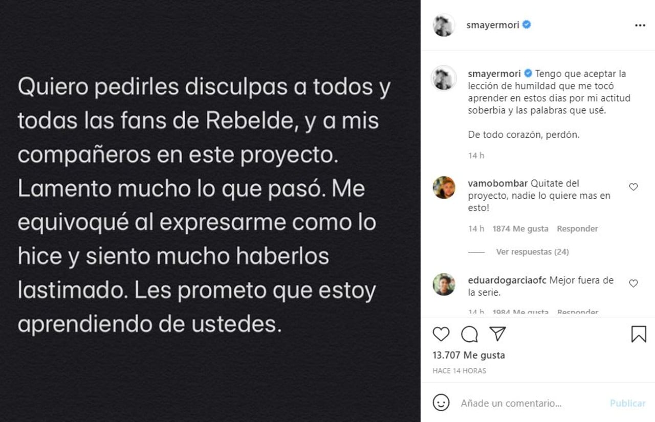 Sergio Mayer Mori publica disculpa tras hablar mal de RBD