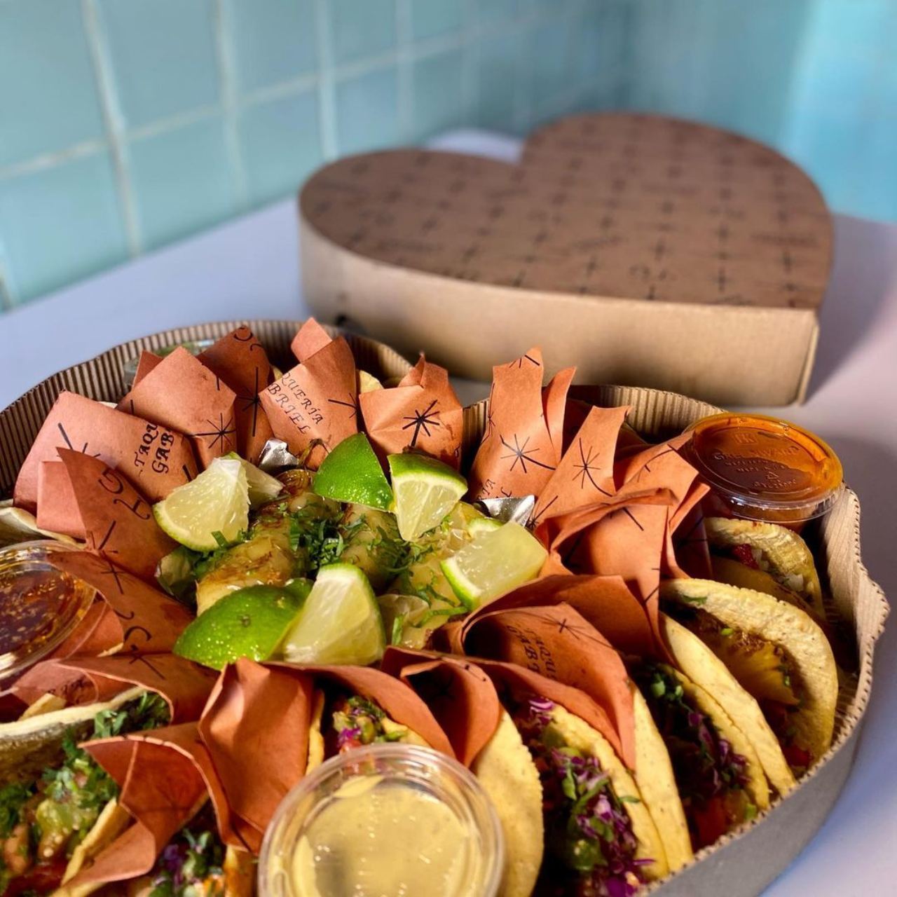 Tacos en forma de corazon