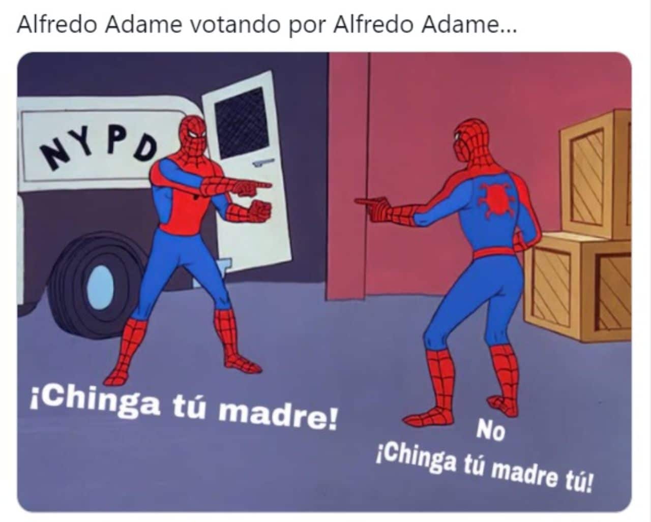 Meme Alfredo Adame votaciones Spiderman