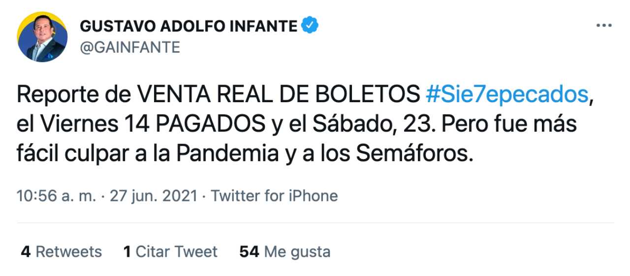 Cancelan Sie7e por falta de venta de boletos