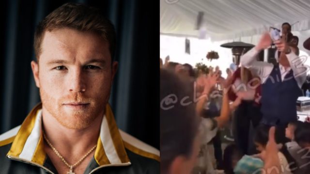 Canelo Alvarez lanza fajo de billetes bolo