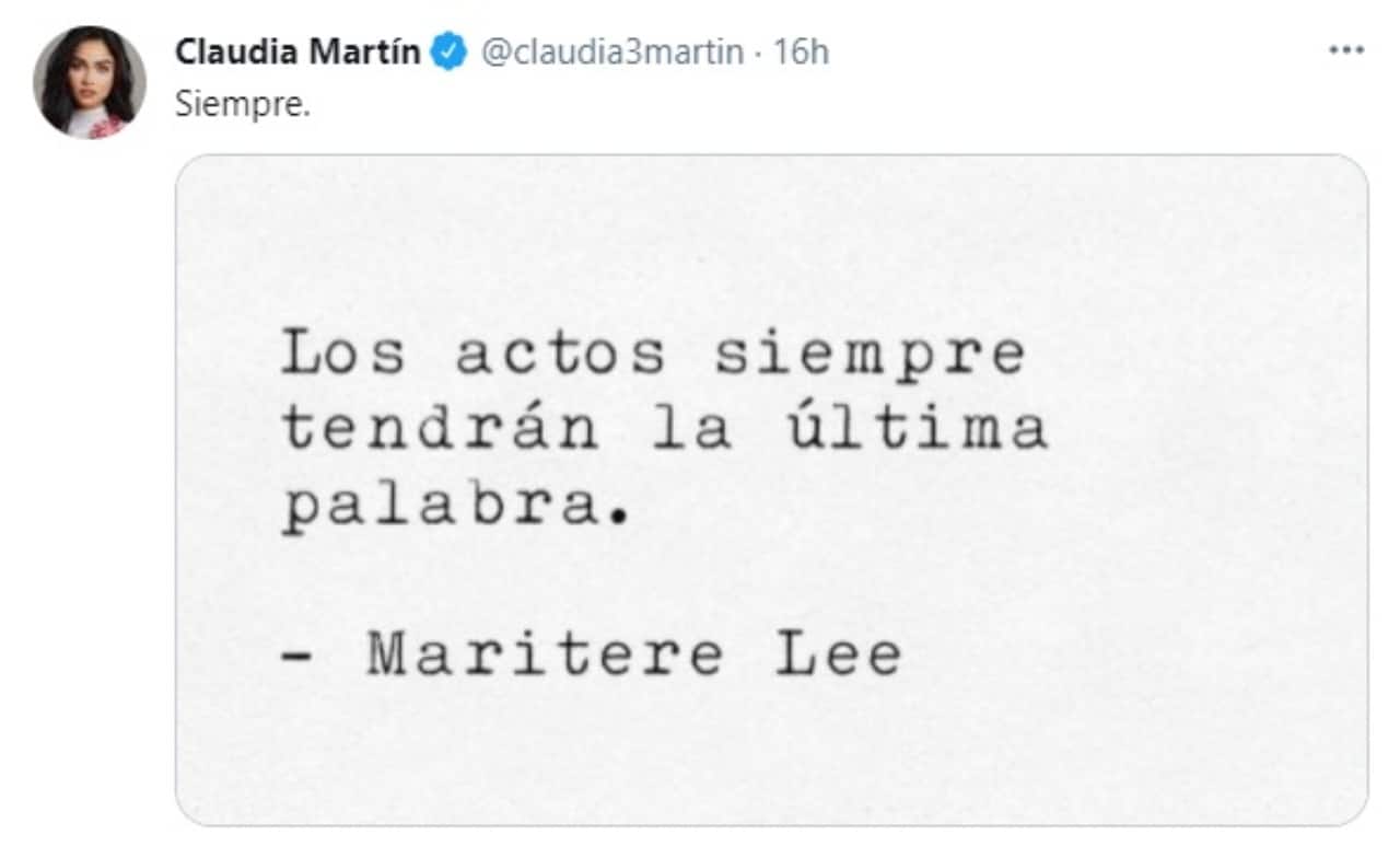 Claudia Martin opina infidelidad esposo Perroni