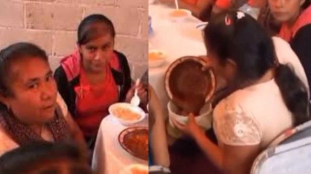 Mujer se lleva el mole de una fiesta y se vuelve viral