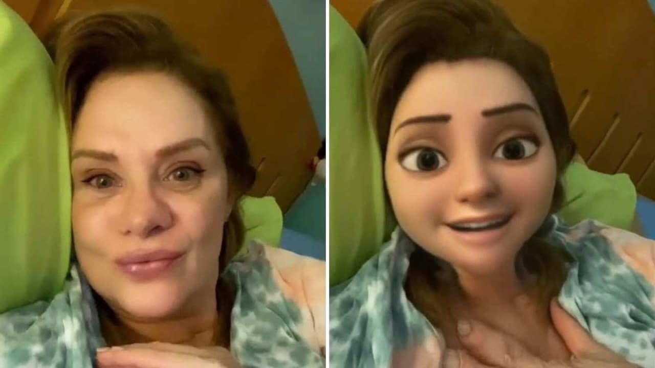 Erika Buenfil con filtro de Pixar