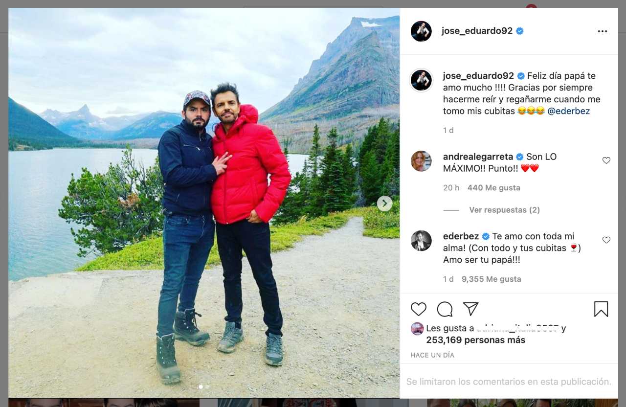 José Eduardo Derbez felicita a Eugenio por el día del padre