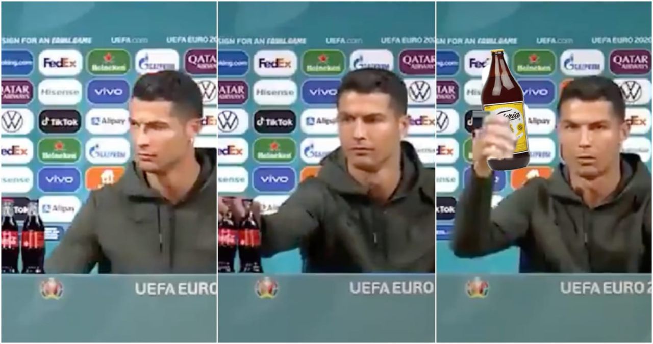 Cristiano Ronaldo quita Coca Cola caguama