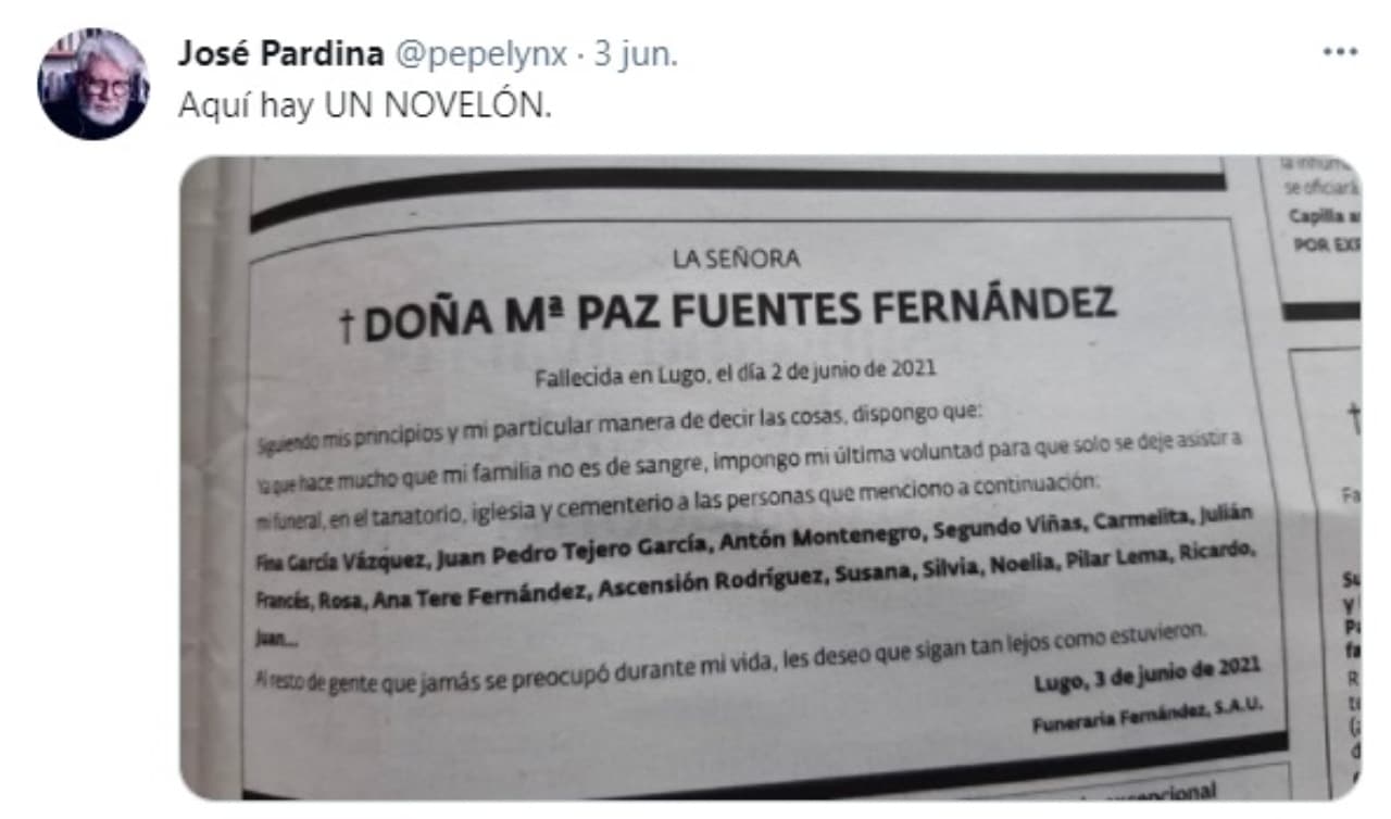 Mujer hace invitacion a su funeral