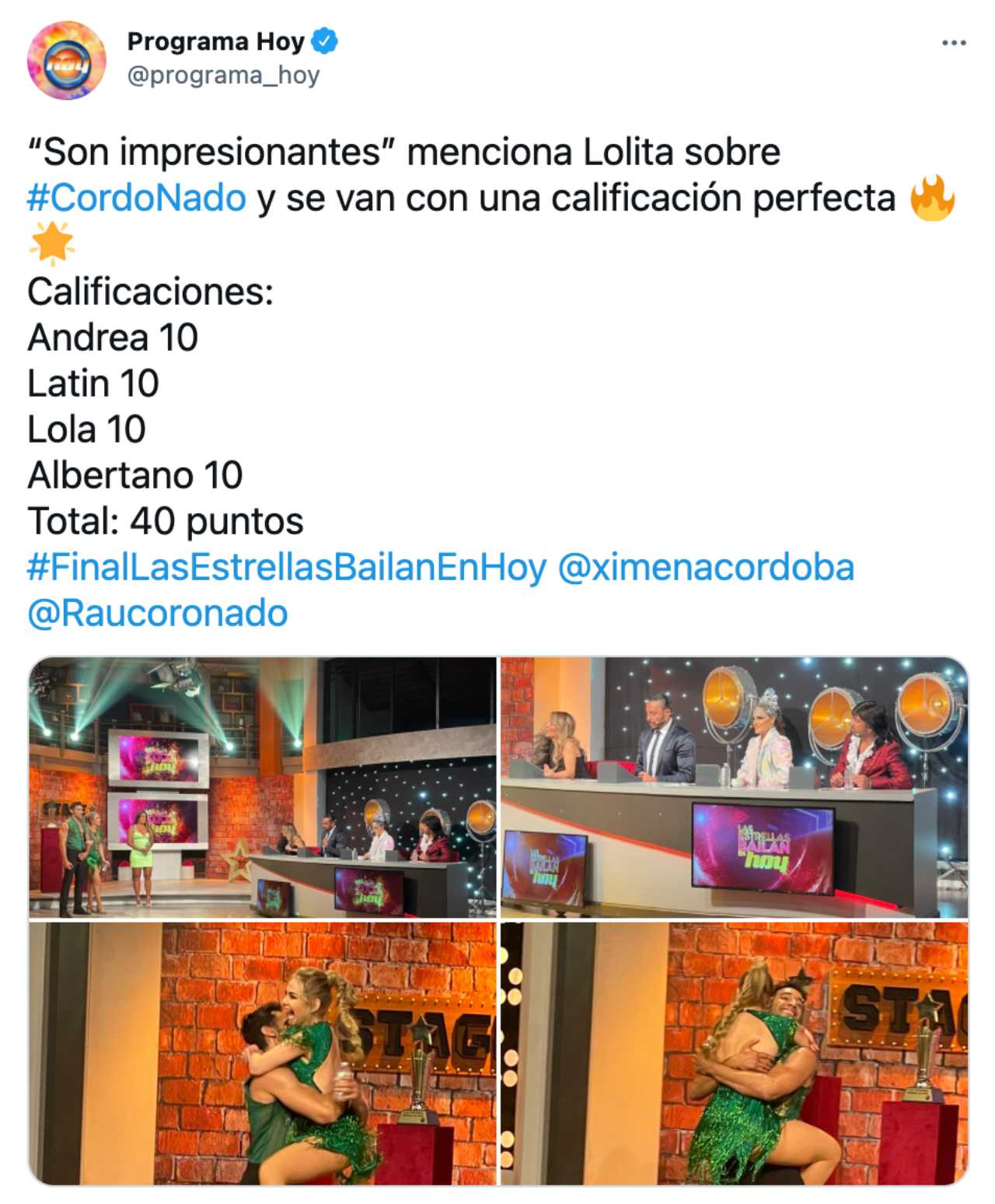 Raúl y Ximena Córdoba conquistaron en Hoy