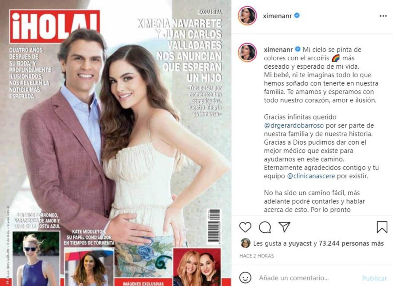 Ximena Navarrete revela que está embarazada y muestra foto