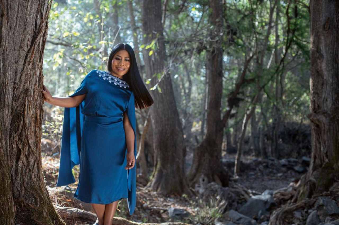 Yalitza y su vestido de seda