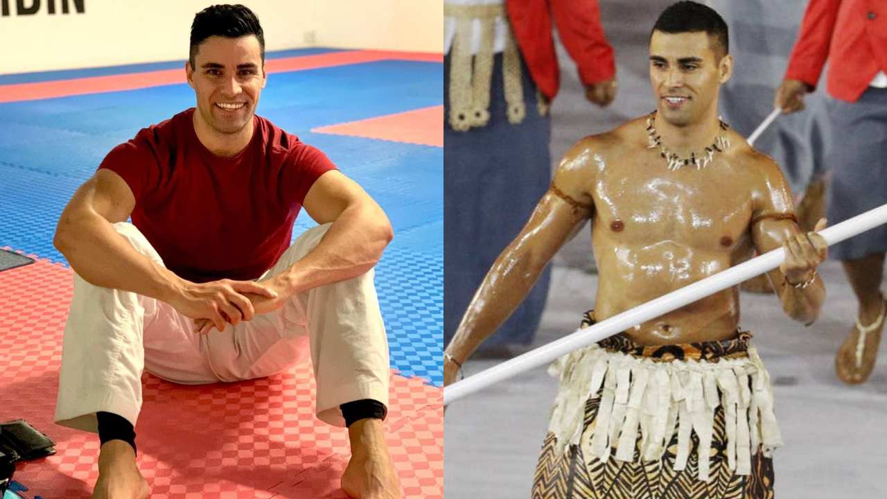 Pita Taufatofua de Tonga regresó todo cubierto en aceite a Tokyo 2020
